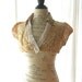 Womens romantic boho shirt, country chic shrug, shabby oatmeal top, funky boho clothing, rustic cottage chic, true rebel clothing