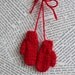 Holly Berry Mini Mittens Hand Knit Ornament, set of 2 by PrairieThreads