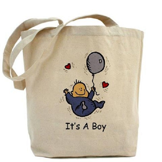BABY - Cotton Canvas Tote Bag - It's A Boy - Gift Bags - Baby Shower