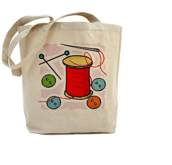 Sewing Bag - Cotton Canvas Tote Bag - CRAFT BAG