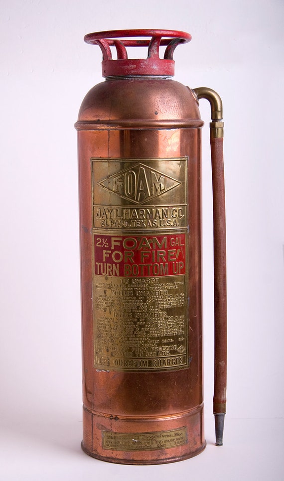 Items Similar To Vintage Copper Fire Extinguisher On Etsy   Il 570xN.303045786 