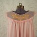 Vintage 1960s Pink Embroidered Shift Nighty - Large