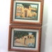 Southwest Adobe Prints, Vintage Southwestern Art, Set of Two Framed Wall Hangings, Vintage Art Prints