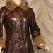 ON HOLD - Coat - Jacket - LOOK at the Closures - Leather - Fur Collar and Cuffs - Circa 1970's