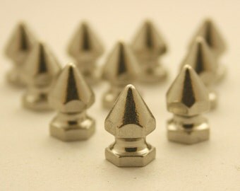 10 pcs.Silver Tone Cone Spikes Screwback Studs Leathercraft Decorations Findings. KN814