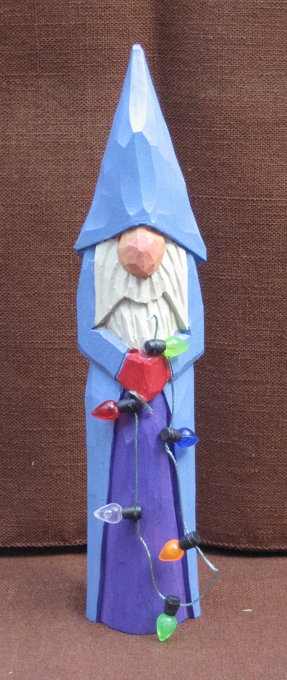 Hand Carved Santa Ornament Decoration Wood Carving