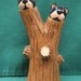 Hand Carved Handmade Bear Cubs in Tree Stump Wood Carving Cabin Decor Cabin Decoration Gift for Dad Fathers Day Gift OOAK