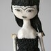 Air Dry Clay Art Doll, Hanging Dolls, Human Figure, Drawing, Anthropomorphic Sculpture, Cloth Art, Black Lace,Goth, Ceramic Sculpture, Puppe