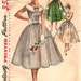 1950s Womens Day Dress - Simplicity 1620 Vintage Pattern - 30 Bust - Full Skirt and Detachable Collar