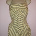 R E S E R V E D for AtomicLady - Vintage 1950s Balloon Swimsuit Rusched Bottom Halter Yellow Swimsuit