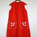 Vintage Mod Red Tank Dress // White Flowers M/L