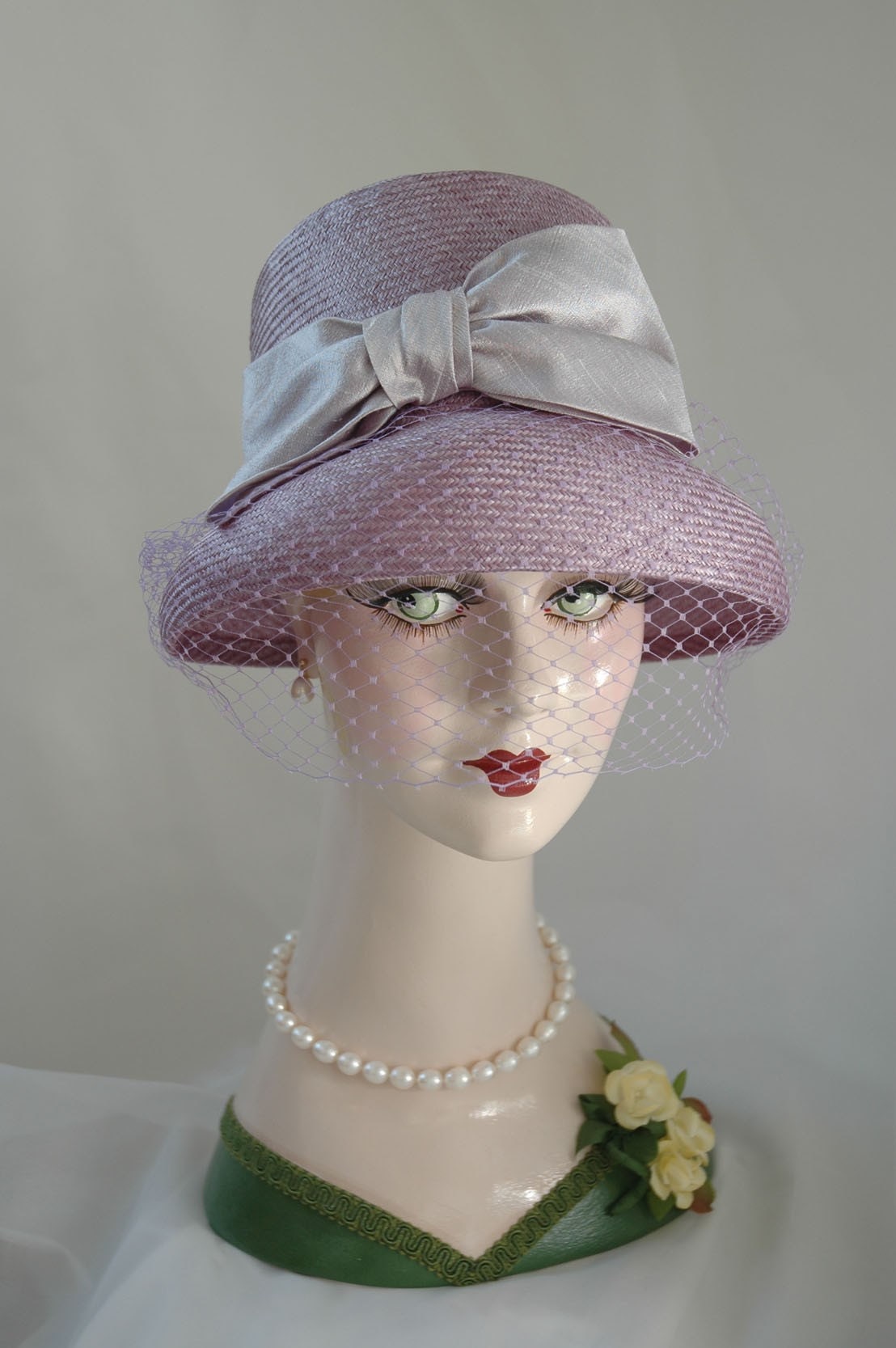 Lavender Straw Hat Ladies Tea Hat Elegant Hat 