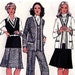 70s Jacket Skirt Top & Pants Pattern Simplicity 6114 Vest Cardigan Skirt with inverted pleats Size 14 Bust 36 inches UNCUT Factory Folded