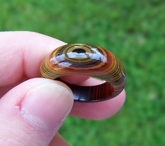 SALEVintage Carved Petrified Wood Ring