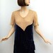 Vintage 20s Dress // 1920s Flapper Dress // Sapphire Blue Velvet and Tea Tone Lace Flapper Dress B39 W38