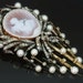 Reserved for Candy - Antique brooch, angel cameo, diamonds and pearls, Victorian jewelry ref.11122-0039