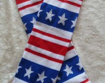 Patriotic Fourth of July stars and stripes leg warmers / baby legs / arm warmers Memorial Day