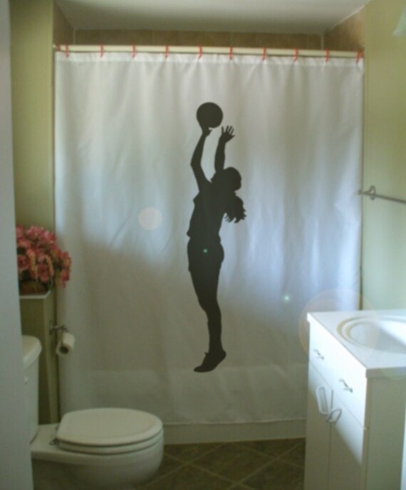 Basketball mädchen duschvorhang schuà kugel baller von eternalart