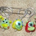 Quirky Set of 5 Lampwork Alien Stitch Markers Group 1