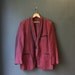 50s Sharkskin Tuxedo Dinner Jacket / Burgundy and Black / 42 S