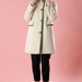 RESERVED Vintage 1960s Coat Cream Wool Olive Trim Hoody Winter Fashions 1970s
