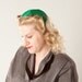 Vintage 1950s Green Sharkskin Hat Taffeta Pleated Cap Wedding Fashions