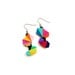 Triangle Neon Leather Earrings Geometric Kaleidoscope Color Wheel