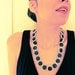 Vintage Lucite Necklace in Brown and White / Bold, Mod, 1950s Retro Circle Beads / "CORONA"