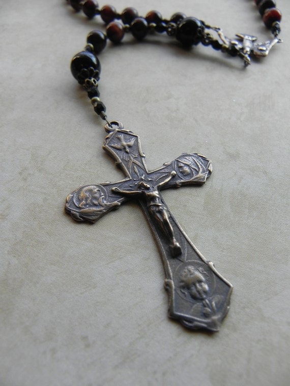 Items similar to Catholic Rosary Holy Spirit Mans Rosary Mens Rosary ...