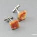 Vintage Cufflinks BOHO Natural Stone Silver Tone