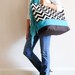 Extra Large Beach Bag // Tote in Black and Cream Chevron, Monogram Available