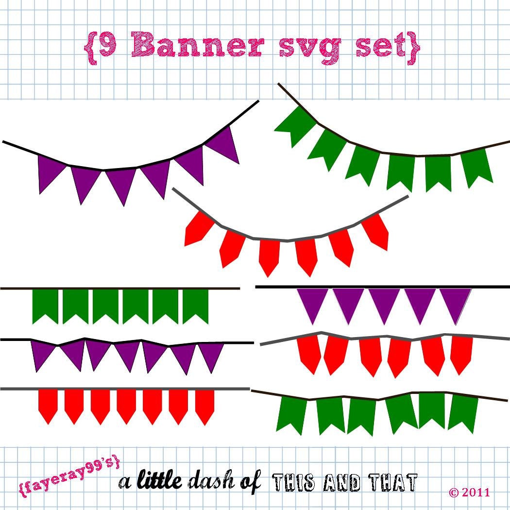 Download 9 Banner SVG DXF Cut Set