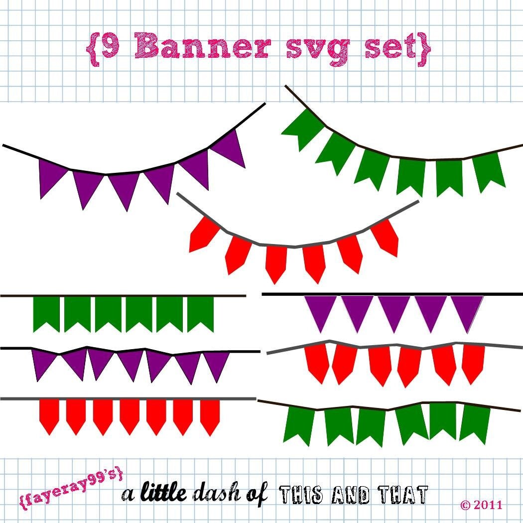 Download 9 Banner SVG DXF Cut Set from alittledashof on Etsy Studio