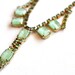 Green Rhinestone and Moonstone Choker Necklace