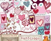 Valentine Clip Art - Doodles- Digital Graphics for Scrapbooks, Crafts, Printable - Valentines clipart Il_170x135