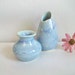 Little Vases - Set of 2 - Pale Blue/Aqua Blue Mini Vases