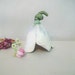 Toad Flower House - Pale Blue over White - Handmade, Wheel Thrown