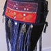 Belly Dance Banjara Belt with Shisha Mirrors, Navy Blue and Dark Red, Fringe, Coins, Turkoman Ornaments, Size MED