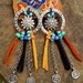 LEATHER HOOP earrings tribal SUN earrings silver chain earrings long earrings flowers boho hippie gypsy earrings