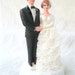 Vintage Bridal Couple Cake Topper Retro 70's Wedding Decor from Tessiemay