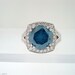 Selling Under Cost Price 4.01 Carat Certified Blue & White Diamonds Engagement Ring 14K White Gold HandMade Unique Ring Pave Set