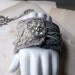 RESERVED - SALE - Wrist Curtain - Cuff Bracelet - Rhinestones, Vintage Beads, Dyed Antique Curtain Material - Rustic Fiber Bracelet Cuff