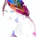 Original Watercolour Painting, Fashion Watercolor Illustration. Titled: Cat Woman Maison Michel deux.