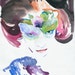 Reseved Listing Only. Original Watercolour Fashion illustration. Title: Wink. Costume Ball