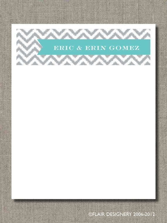 Everyday Oversized Note or Desk Pad - Ikat Chevron by Flair Designery Il_570xn