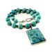 Turquoise Jasper and Red Sea Coral Necklace and Earring Set