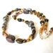 Tiger Eye Necklace, Brown Jasper, Yellow Jade, Amber Glass, OOAK, Gemstone Necklace