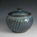 Blue Handmade Stoneware Candy jar by Douglas Bechler