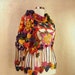 How Lovely Is My Rainbow / Crochet Shawl Wrap Lace Shawl Scarf Neck Warmer Purple Pink Yellow Green Blue Flower Shawl