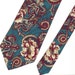Mens Green Flower Pattern Vintage Tie